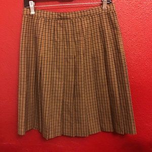 Vintage Plaid Pleated Skirt